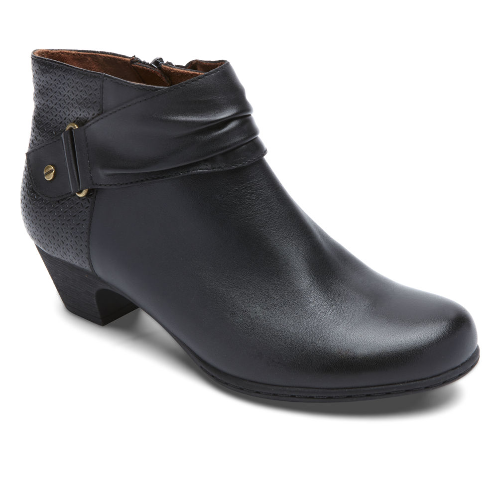 Botas Rockport Mujer Mexico - Brynn Rouched Negros - EGOWR2789